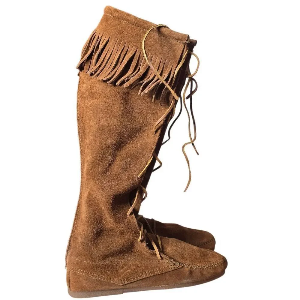 Minnetonka Front Lace Knee High Boot
